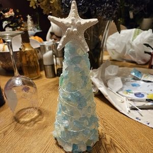 LIGHTED SEA GLASS TREE